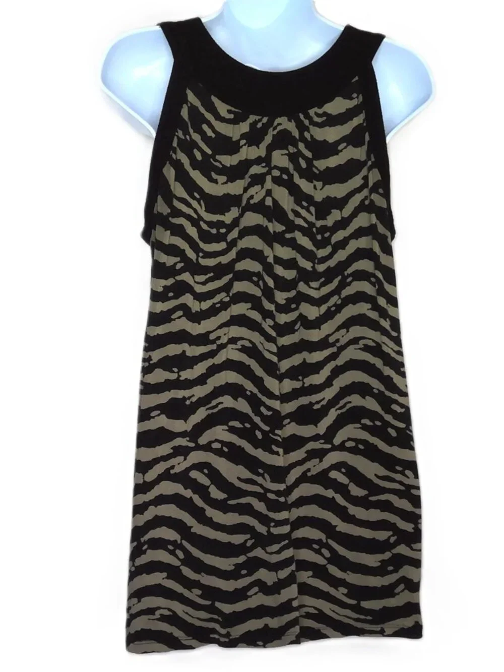 Michael Kors Sleeveless Top Zebra Animal Print Metallic Embellished Scoop XS/XP
